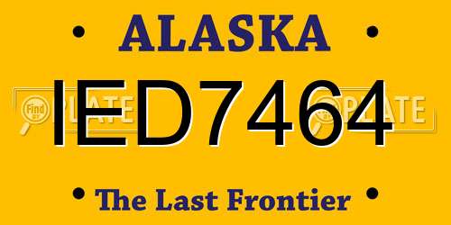 IED7464 Alaska License Plate
