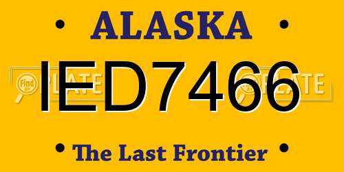 IED7466 Alaska License Plate
