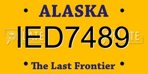 IED7489 Alaska License Plate