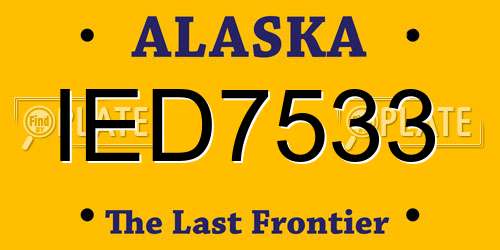 IED7533 Alaska License Plate