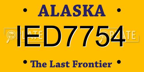 IED7754 Alaska License Plate