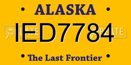 IED7784 Alaska License Plate