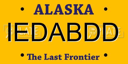 IEDABDD Alaska License Plate
