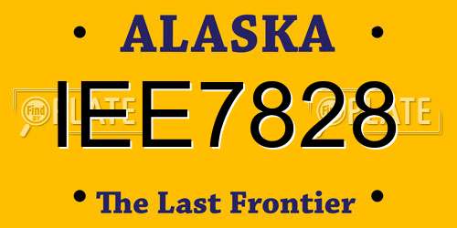 IEE7828 Alaska License Plate