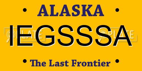 IEGSSSA Alaska License Plate