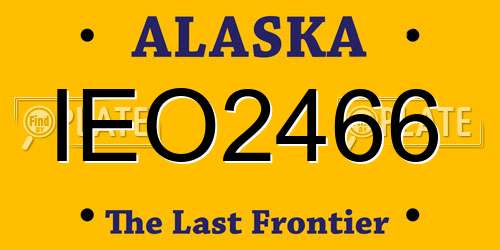 IEO2466 Alaska License Plate