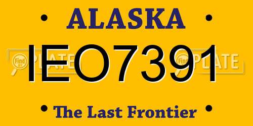IEO7391 Alaska License Plate