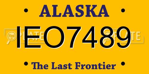 IEO7489 Alaska License Plate