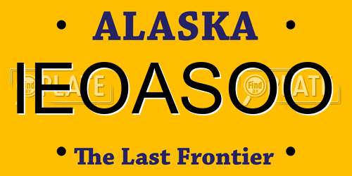 IEOASOO Alaska License Plate