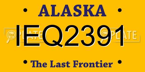 IEQ2391 Alaska License Plate