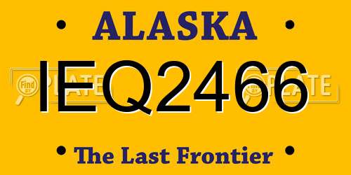 IEQ2466 Alaska License Plate
