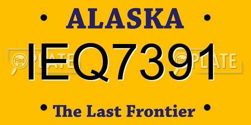 IEQ7391 Alaska License Plate