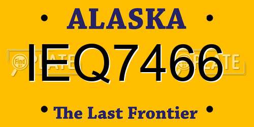 IEQ7466 Alaska License Plate