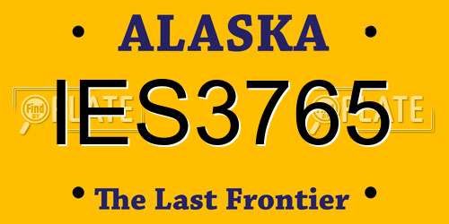 IES3765 Alaska License Plate