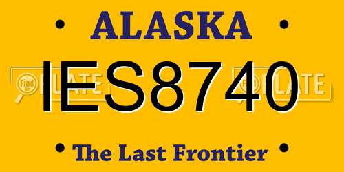 IES8740 Alaska License Plate