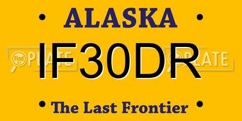 IF30DR Alaska License Plate