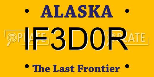 IF3D0R Alaska License Plate