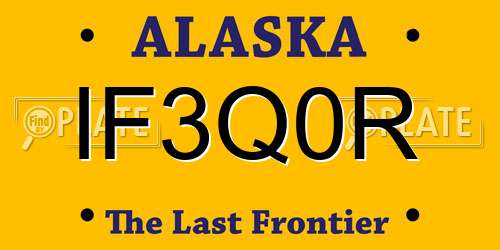 IF3Q0R Alaska License Plate