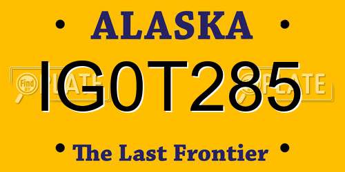 IG0T285 Alaska License Plate