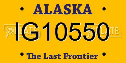 IG10550 Alaska License Plate