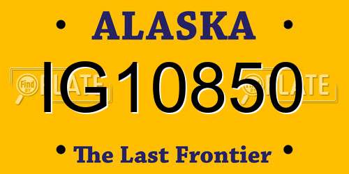 IG10850 Alaska License Plate