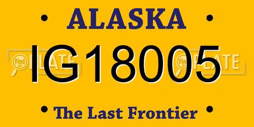 IG18005 Alaska License Plate