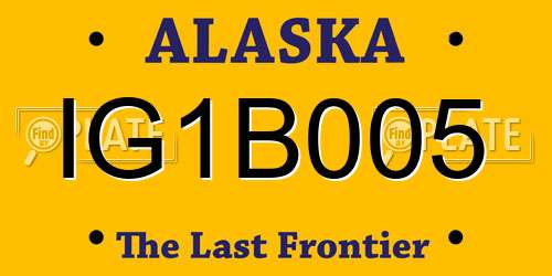 IG1B005 Alaska License Plate