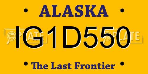 IG1D550 Alaska License Plate
