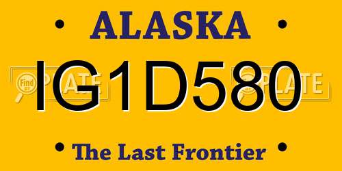 IG1D580 Alaska License Plate