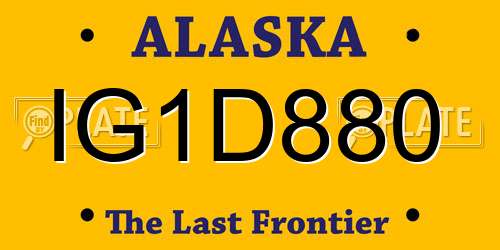 IG1D880 Alaska License Plate
