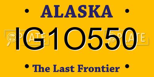 IG1O550 Alaska License Plate