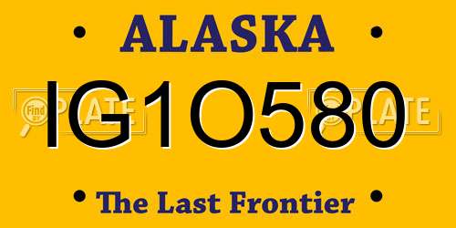 IG1O580 Alaska License Plate