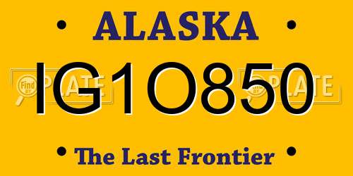 IG1O850 Alaska License Plate