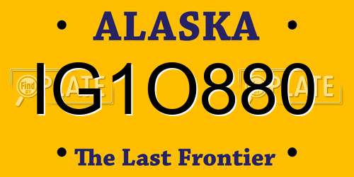 IG1O880 Alaska License Plate
