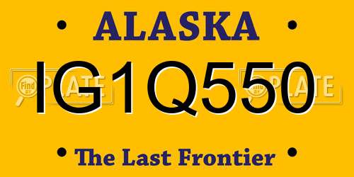 IG1Q550 Alaska License Plate