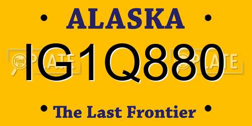 IG1Q880 Alaska License Plate