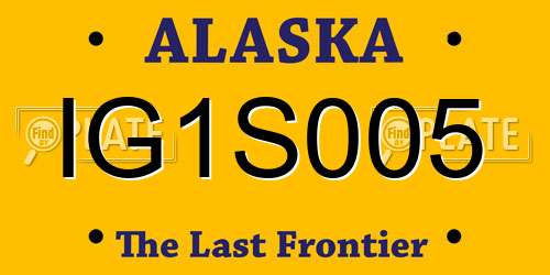 IG1S005 Alaska License Plate
