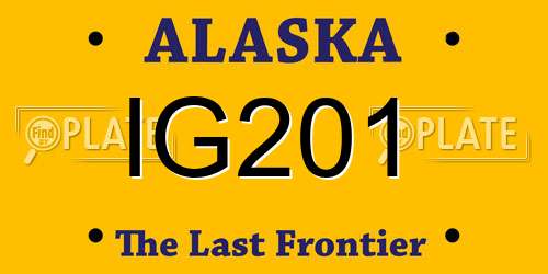 IG201 Alaska License Plate