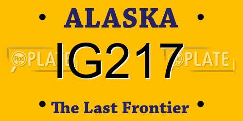 IG217 Alaska License Plate