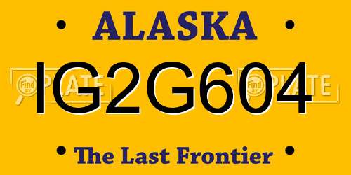 IG2G604 Alaska License Plate