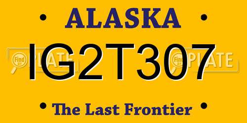 IG2T307 Alaska License Plate