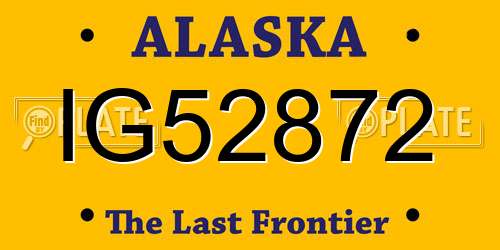 IG52872 Alaska License Plate