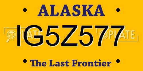 IG5Z577 Alaska License Plate