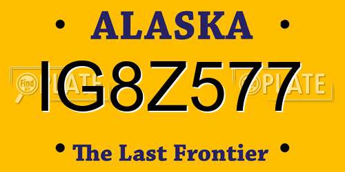 IG8Z577 Alaska License Plate