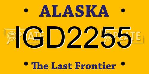 IGD2255 Alaska License Plate
