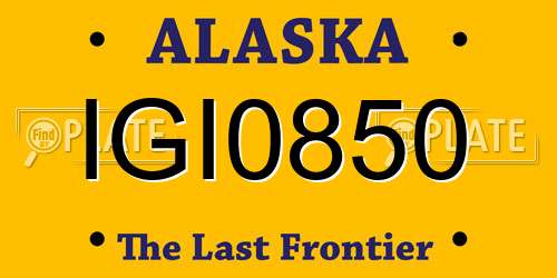 IGI0850 Alaska License Plate