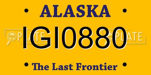 IGI0880 Alaska License Plate