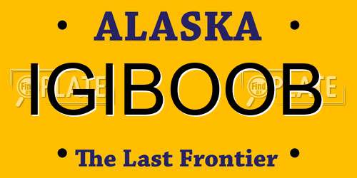 IGIBOOB Alaska License Plate