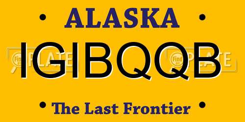 IGIBQQB Alaska License Plate