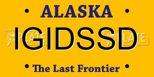 IGIDSSD Alaska License Plate